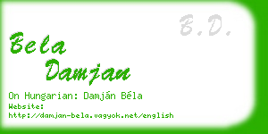 bela damjan business card