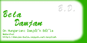 bela damjan business card